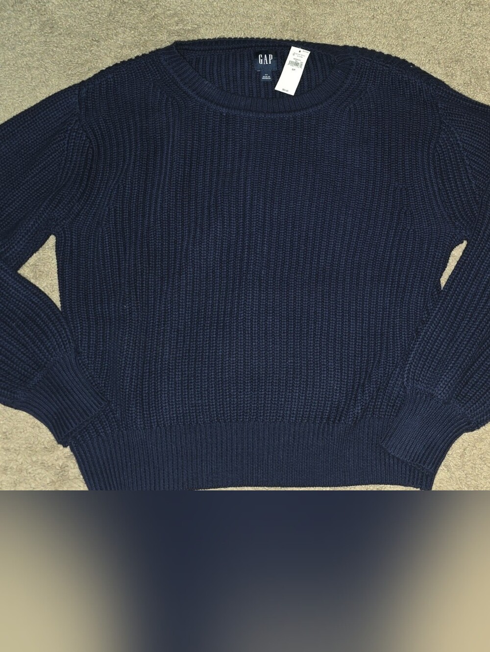 GAP Dark Navy Chunky Ribbed Crewneck Sweater